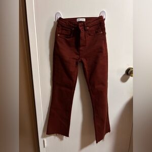 ZARA Burgundy Jeans Straight Leg